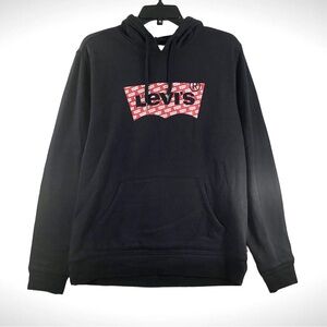 Levis Mens Hoodie Black Cotton Pullover w/Logo Size Medium!